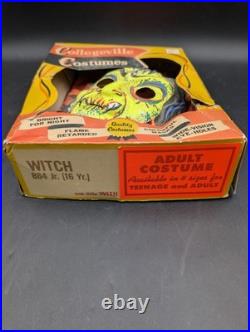 2 VTG 1950s Collegeville Costumes Witch Halloween Costumes 1 Box 884 Jr XL 16