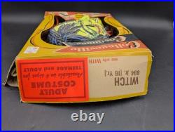 2 VTG 1950s Collegeville Costumes Witch Halloween Costumes 1 Box 884 Jr XL 16