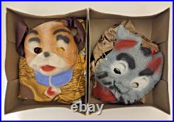 2x Scarce Vtg 1955 Ben Cooper Disney Lady and Tramp Costumes withGAUZE MASKS