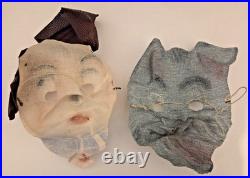 2x Scarce Vtg 1955 Ben Cooper Disney Lady and Tramp Costumes withGAUZE MASKS
