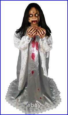4 FT ANIMATED ROSEMARY ZOMBIE GIRL Halloween Prop HAUNTED HOUSE PRESALE