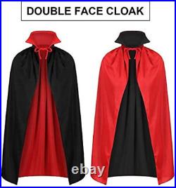 4 Pack Halloween Devil Costume Set Reversible Cloak Devil Horn Headband Tail