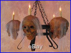 5 Corpsed Skull Chandelier, Halloween Prop, Human Skulls/Skeleton, NEW