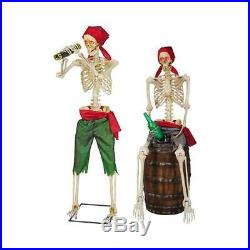 5 Ft ANIMATED SKELETON PIRATE SET OF 2 Halloween Prop HAUNTED HOUSE