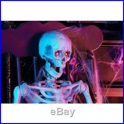 5 Ft Poseable Skeleton Halloween Decoration Life Size LED Eyes Light Realistic