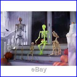5 Ft Poseable Skeleton Halloween Decoration Life Size LED Eyes Light Realistic