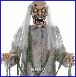 5ft Growling Life Size STANDING ZOMBIE GHOUL Halloween Horror Prop-Light up Eyes