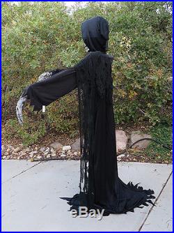 6 Foot Black Skeleton Grim Reaper Animated Halloween Decorations & Props