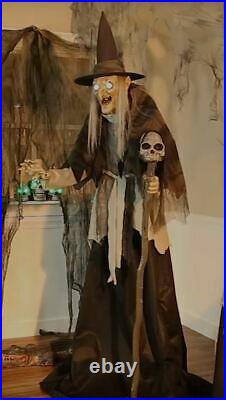 6 FT ANIMATED LUNGING HAGGARD WITCH Halloween Prop