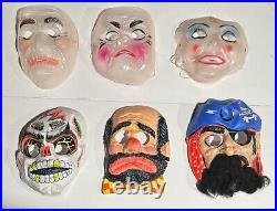 6 Vintage 1970's Halloween Mask HOBO Alice Pirate Skeleton Clear Face RARE Ben 6 Vintage 1970's Halloween Mask HOBO Alice Pirate Skeleton Clear Face RARE Ben