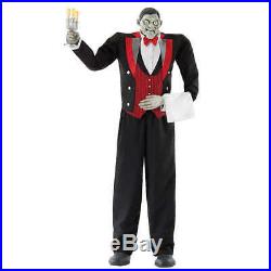7 FT Animated BUTLER WITH CHANDELIER Halloween Prop MULTI-LINGUAL See Video
