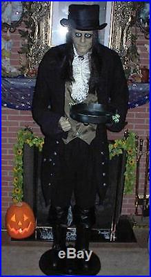 ANIMATED LIFE SIZE TALKING 6 FOOT JEEVES THE BUTLER HALLOWEEN PROP FIGURE LooK