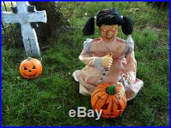 Animated Lunging Rosemary Carving Pumpkin Life Size Halloween Prop