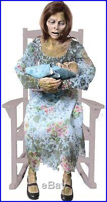 ANIMATED ROCKING MOLDY MOMMY Halloween Prop HAUNTED HOUSE