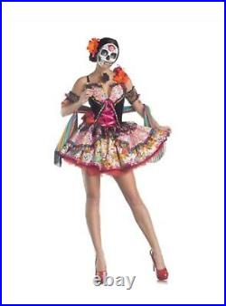 Adult Day of the Dead Dress Costume (sh) Size Large
