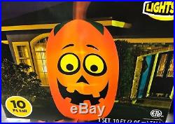 Airblown Inflatable Giant Pumpkin Jack O Lantern Halloween Yard Decor Gemmy 10FT