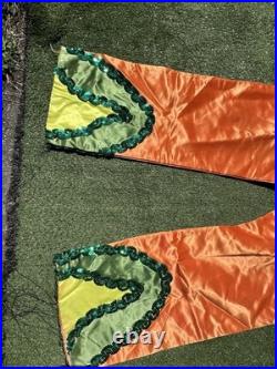 Andrade VTG 1960s Mardi Gras Costume set Orange Puff Top & Pants Krewe Rare