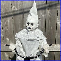 Animated 3ft Life-Size White Tricycle Clown NEW Skullkrane Halloween 2019