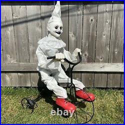 Animated 3ft Life-Size White Tricycle Clown NEW Skullkrane Halloween 2019