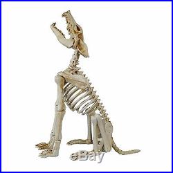 Animated Howling Skeleton Wolf with LED Eyes Halloween Prop Decoration Real Sound
