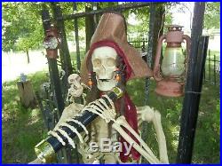 Animated Life Size Captain Jack Morgan Skeleton Pirate Talking Halloween Prop