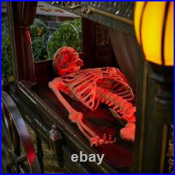 Animated Lighted LED Hearse With Skeletons over 5'x6' Halloween