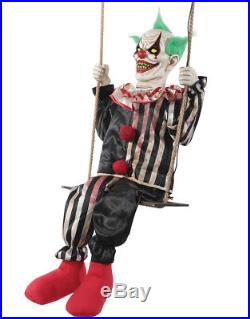Animated SWINGING CHUCKLES THE CLOWN Halloween Prop HAUNTED HOUSE