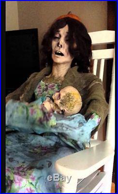 Animated Talking Rocking Moldy Mommy Halloween Prop Decoration Creepy See Video