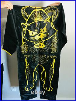 Antique Black Cat Silk Halloween Costume collegeville ben cooper tuffy MINT