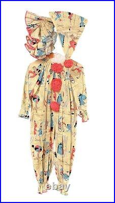 Antique Clown Costume Complete Halloween Costume Vintage