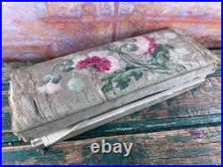 Antique Glove Box + 5 Pairs of Vintage Leather & Fabric Gloves (France)