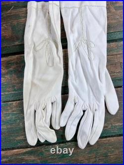 Antique Glove Box + 5 Pairs of Vintage Leather & Fabric Gloves (France)