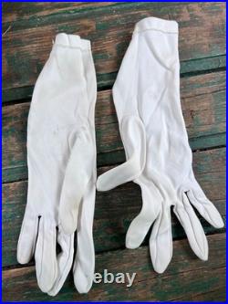 Antique Glove Box + 5 Pairs of Vintage Leather & Fabric Gloves (France)