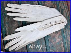 Antique Glove Box + 5 Pairs of Vintage Leather & Fabric Gloves (France)