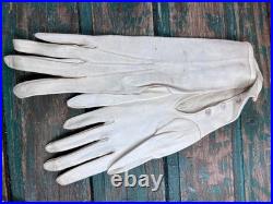 Antique Glove Box + 5 Pairs of Vintage Leather & Fabric Gloves (France)