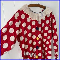 Antique Vintage 1930s Handmade Clown Suit/Pierrot Costume Cotton Pom Poms
