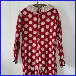 Antique Vintage 1930s Handmade Clown Suit/Pierrot Costume Cotton Pom Poms