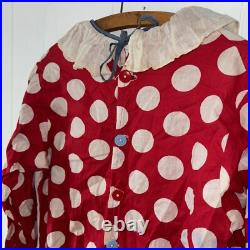 Antique Vintage 1930s Handmade Clown Suit/Pierrot Costume Cotton Pom Poms