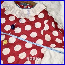Antique Vintage 1930s Handmade Clown Suit/Pierrot Costume Cotton Pom Poms