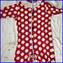 Antique Vintage 1930s Handmade Clown Suit/Pierrot Costume Cotton Pom Poms