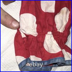 Antique Vintage 1930s Handmade Clown Suit/Pierrot Costume Cotton Pom Poms