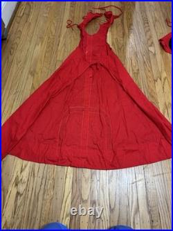 Antique Vtg 1950s 60s Halloween Red Devil Satan Horns Mask Cape Adult Costume