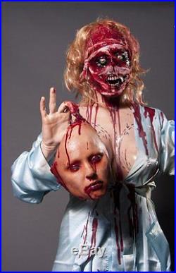 BLOODY FACE LIFT VICTIM Life Size Haunted House Halloween Horror Prop