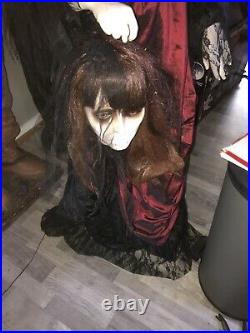 Beheaded Bride Halloween Prop Black Dress Gemmy Morbid Animatronic Rare Htf
