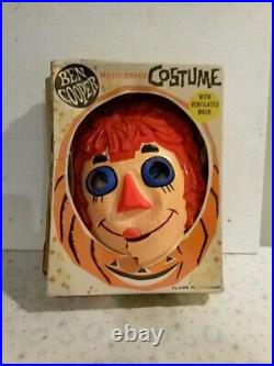 Ben Cooper 1970s masks costume Halloween Raggedy Ann Andy bonus wig too