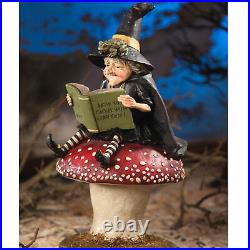 Bethany Lowe Cackle Confidence Garden Witch Mushroom Halloween Figurine Decor