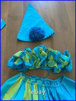 COUPLES Vintage 1970s Handmade Clown Costume Suit Hat & Ruffle One of a Kind