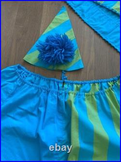 COUPLES Vintage 1970s Handmade Clown Costume Suit Hat & Ruffle One of a Kind