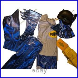 C. 1966 Batman Halloween 9 Pc Costume from Batman and Robin TV Series Large HTF
