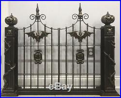 Cast Iron Metal Cemetary Graveyard Gate Halloween Decoration Prop 36x46 Heavy